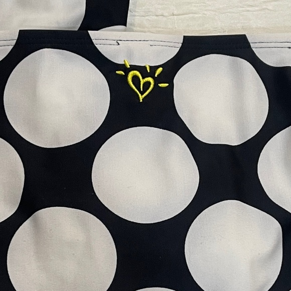 Justice Girls Swimsuit Tankini Size 16 Yellow Black Polka Dot - Picture 8 of 14